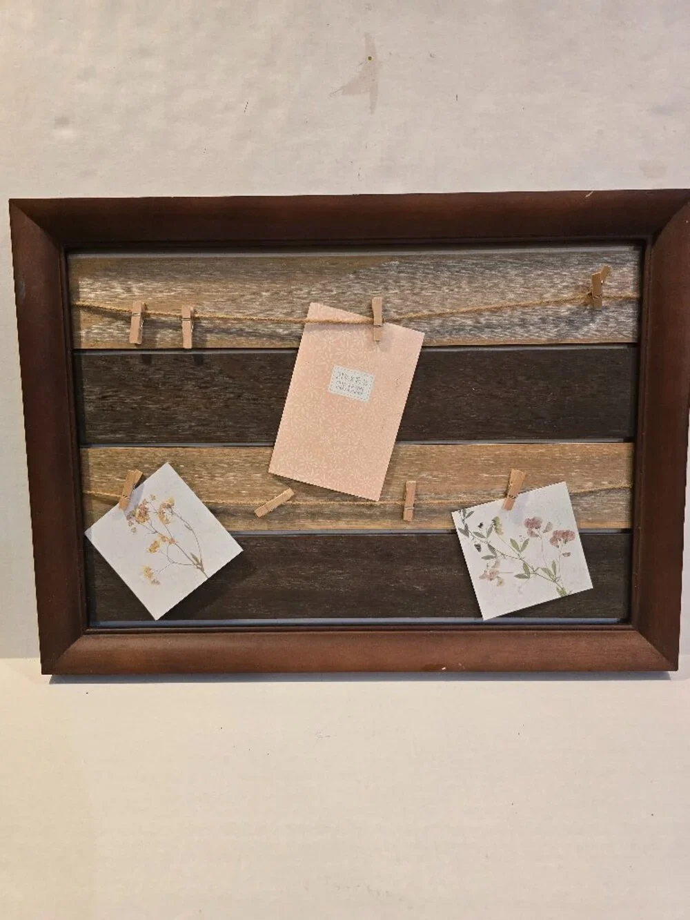 Wood Photo Clip Frame 8 Photos Rustic 21.75